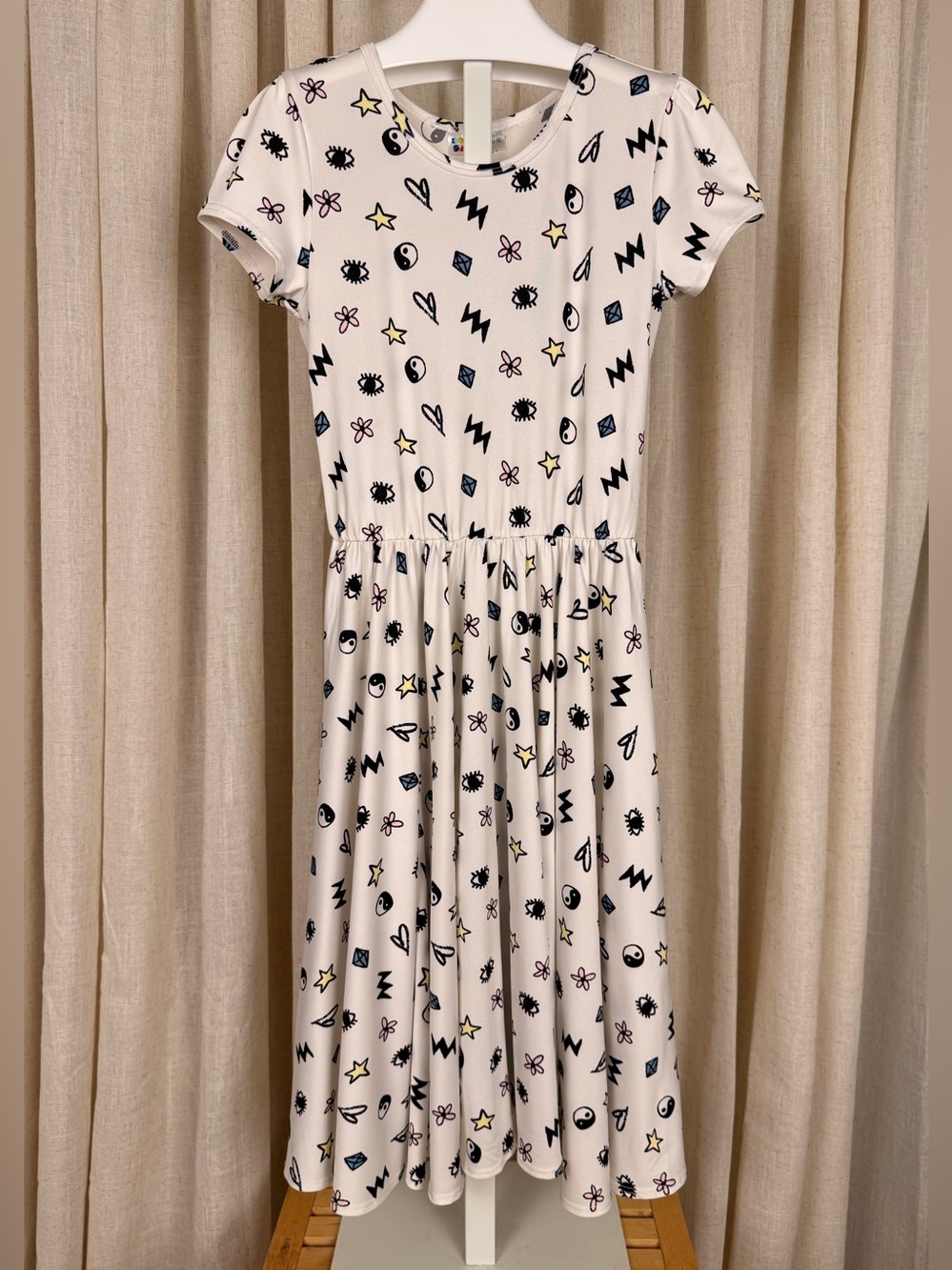DOT DOT SMILE Groovy *Peace & Love* Print Fit & Flare Dress 8-10 Years